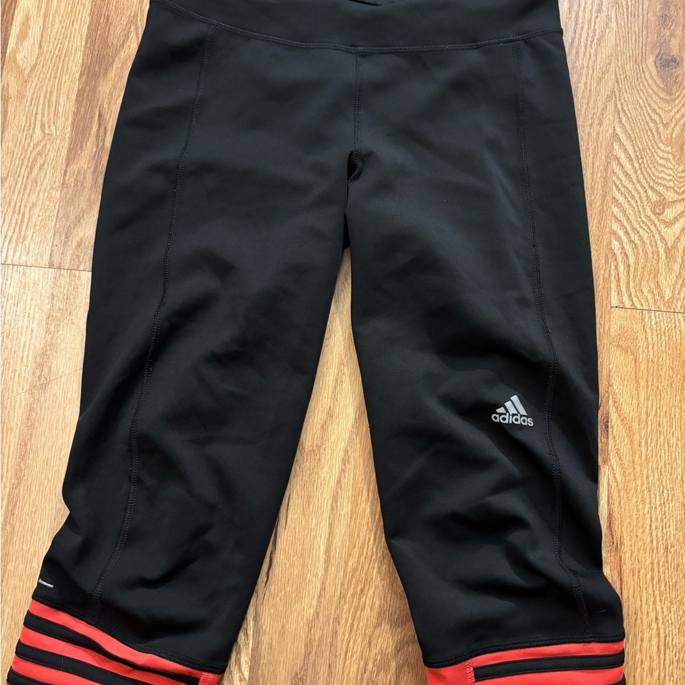 Adidas Leggings Black with pink Stripes